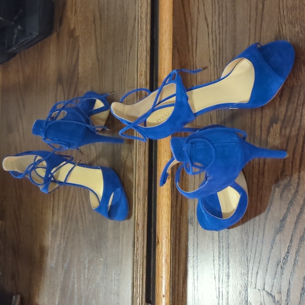 Ivanka Trump blue suede heels